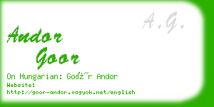 andor goor business card